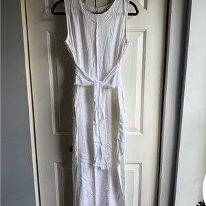 HYFVE White Linen Sleeveless Sheath Dress